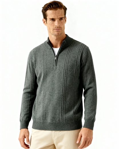 Maglione in Cashmere a Mezzo Zip | Comfort Premium