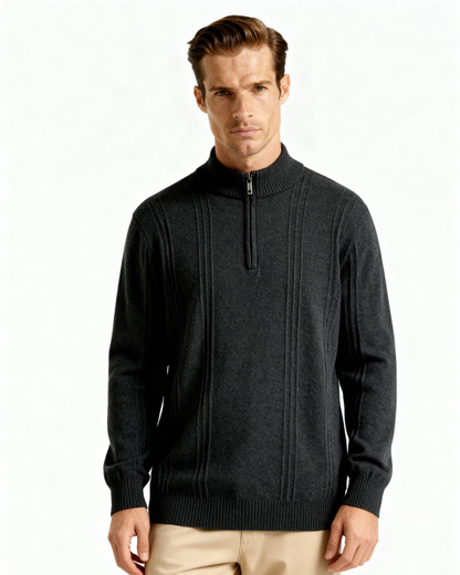 Maglione in Cashmere a Mezzo Zip | Comfort Premium