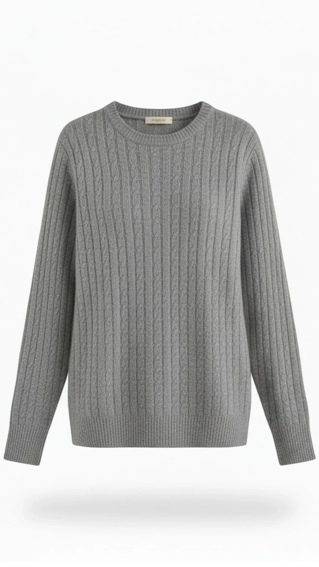 Maglione a Trecce con Collo Giro e Maniche Lunghe in Lana | Ideale per la Stagione Invernale