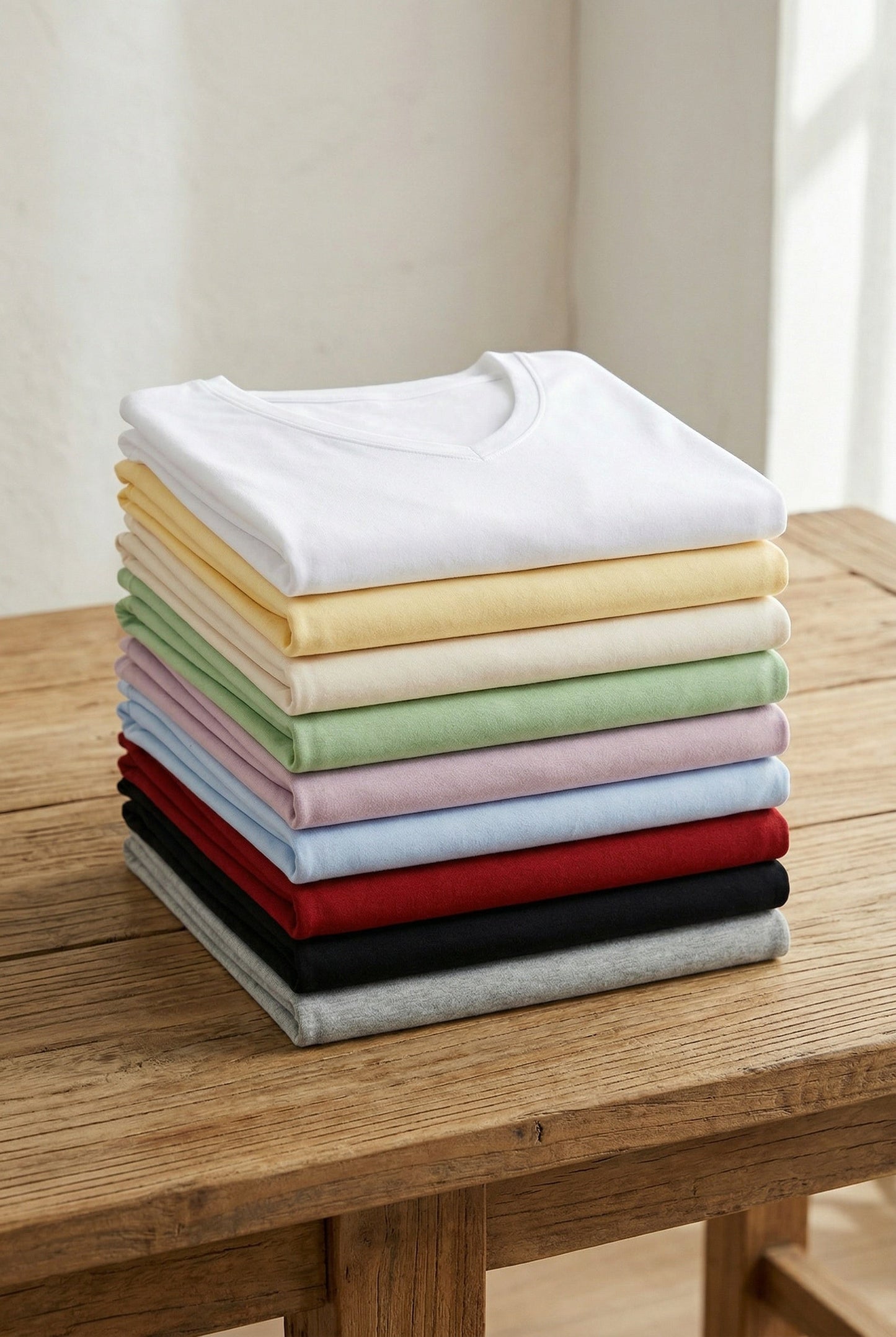 T-Shirt con Scollo V e Maniche Corte in Cotone e Seta | Ideale per la Stagione Estiva