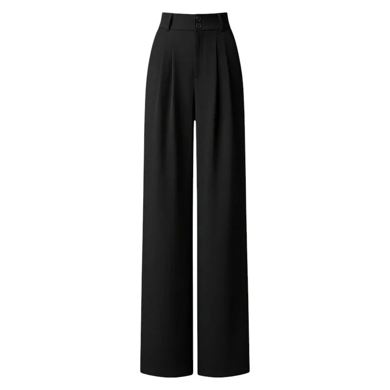 Pantaloni Vita Alta con Gamba Larga e Taglio Dritto | Ideali per Look Eleganti e Ufficio