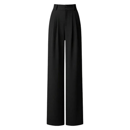 Pantaloni Vita Alta con Gamba Larga e Taglio Dritto | Ideali per Look Eleganti e Ufficio